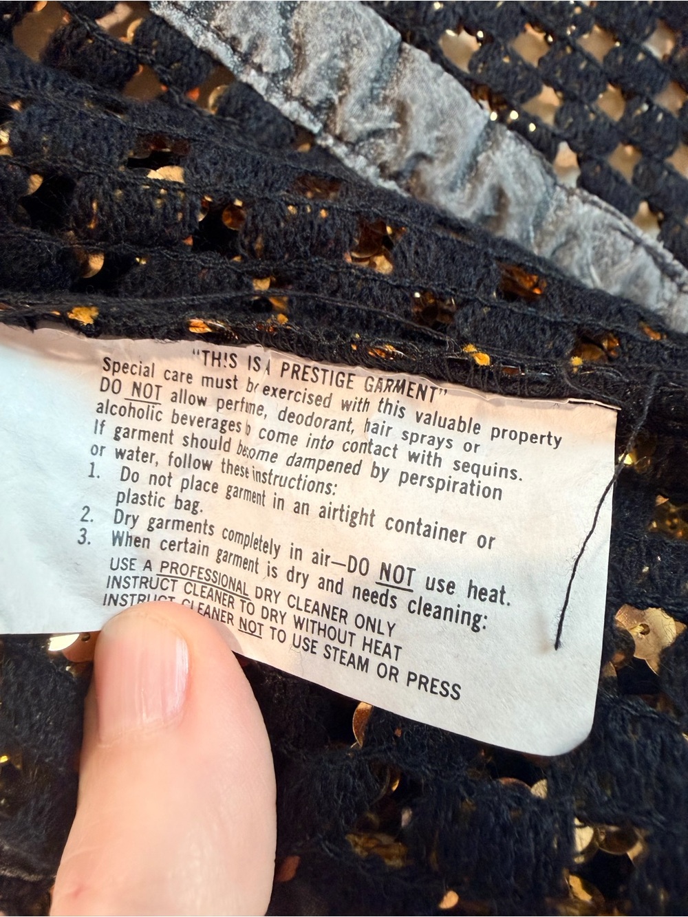 Vintage Three Flags Gold Sequin Open-Front Jacket Size Medium - Picture 7 of 7
